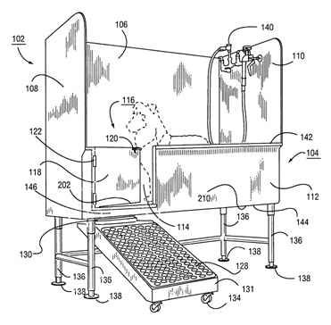 TriStar Vet blog: This diagram is part of the patent documentation for our dog bath tubs with swivel ramp.