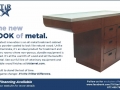 TriStar Vet ad for veterinary equipment: Stainless steel cabinets now in an option with the warmth of wood