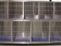 TriStar Vet cage photo: Stackable stainless steel cages shown here with stainless steel rod doors