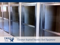 TriStar Vet kennel photo: The open kennel doors in this design include rain-glass privacy panels