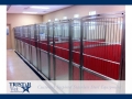TriStar Vet kennel photo: A sturdy, clean and bright combination: stainless steel and red Starlite