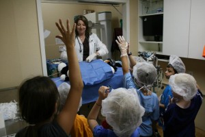 photo courtesy of Lakeshore Animal Clinic, Lake Dallas, TX - children enjoying surgery on a stuffed bear